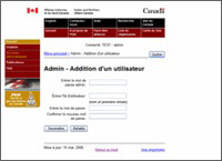 L'&eacute;cran reproduit du menu de l'Addition d'un utilisateur